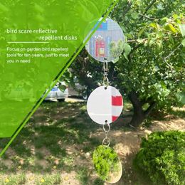 Décorations de jardin Discs d'oiseau effrayant Dispositif hautement réfléchissant Double réflecteur dissuasif extérieur efficace facile à installer pour