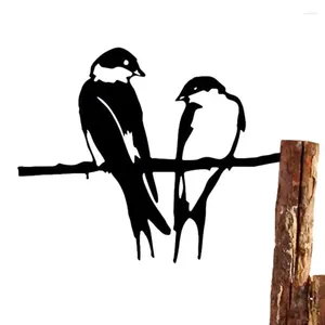 Décorations de jardin Silhouette d'oiseau Piquets d'hirondelle en métal Décoratif Cour Art Oiseaux Extérieur Arbre Patio Décor