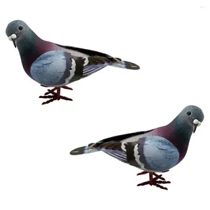 Décorations de jardin Statues d'oiseaux Ornements de pelouse de cour Décor extérieur Micro Figurine Pigeon Ornement Petit