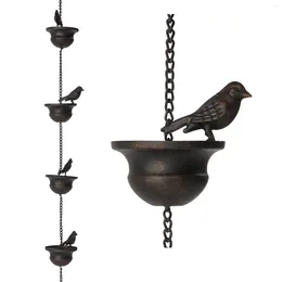 Décorations de jardin oiseaux sur tasse, chaîne de pluie mobile, adaptateur en métal de remplacement, cadeau pour propriétaire de maison, ami
