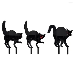 Tuindecoratie Zwarte Kat Stekken Halloween Scare Stake Ornament Grond Ingevoegd Decor Landschapsarchitectuur Decoratie Tuin