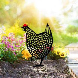 Décorations de jardin Pieu de poulet noir Statue acrylique de grande qualité Sculpture Coqs debout Décor pour la pelouse de la maison