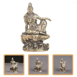 Décorations de jardin Laiton Avalokitesvara Ornement Décor à la maison Rétro Guan Yin Statue