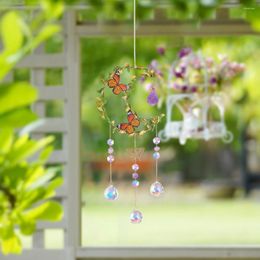 Décorations de jardin Papillon suspendu Drop Décor Wind Chime Rainbow Maker Pendentif Cristal Fenêtre Ornement Décoration de la maison Cadeau d'été