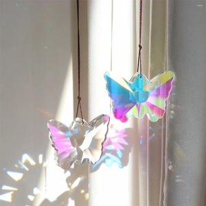 Tuindecoratie Vlinder Zon Catcher Kristal Gebrandschilderd Glas Suncatcher Hangende Decoratie Rainbow Maker Voor Raamornament Outdoor Decor