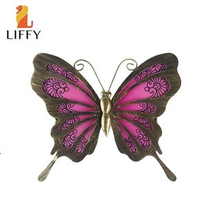 Decoraciones de jardín, ilustraciones de pared de mariposas para el hogar y al aire libre, estatuas en miniatura, esculturas de patio 220930