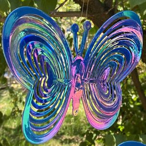 Garden Decorations Butterfly Wind Spinner ABS Catcher Love Roterend Reflectief Lekenhangende ornament Decoratie Y0914 Drop D DHTC8