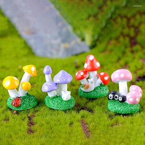 Tuindecoratie Cartoon Paddestoel Ornament Fee Decoratie Vorm Miniatuur Dier Mos Terrarium Hars Ambachten