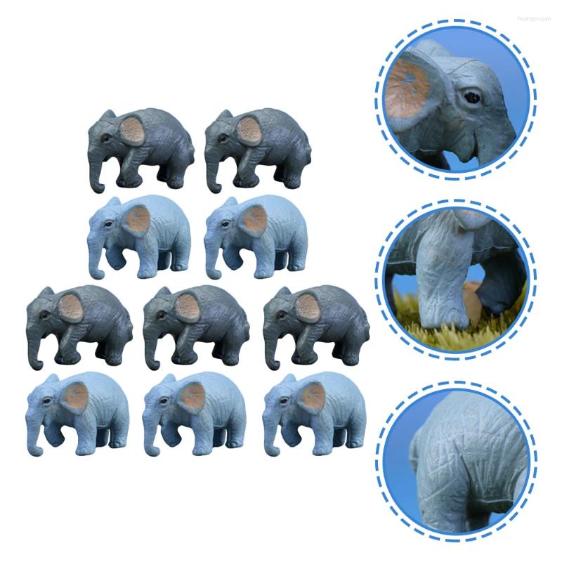 Garden Decorations Cartoon Simulation Elephant Mini Figurines Charms Miniature Small Plastic Animals Decor Toy