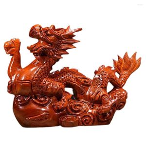 Décorations de jardin Dragon chinois Décor Statue Placard Tableau de bord Ornement créatif Petite décoration Artisanat Bureau en bois Dashcams Voitures