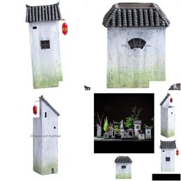 Décorations de jardin Mini figurines en résine chinoise Pot de fleur Ornement peint à la main pour Dollhouse Paysage Drop Livraison Accueil Patio Pelouse Dhub2