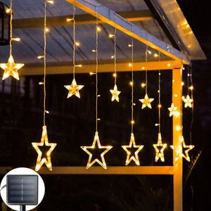 Decorações de jardim Luzes de Natal Solar Moon Star LED String Decoração para Casa Ao Ar Livre Casamento Led Cortina Lâmpada Decoração de Férias 231026