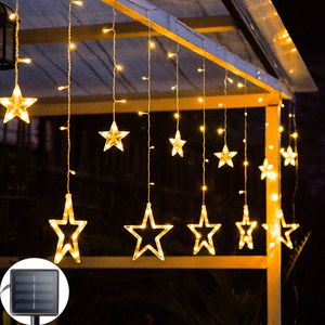 Garden Decorations Christmas Lights Solar Moon Star Led String Decoratie voor thuis buiten bruiloft LED Gordijn Lamp Holiday Decor 221202