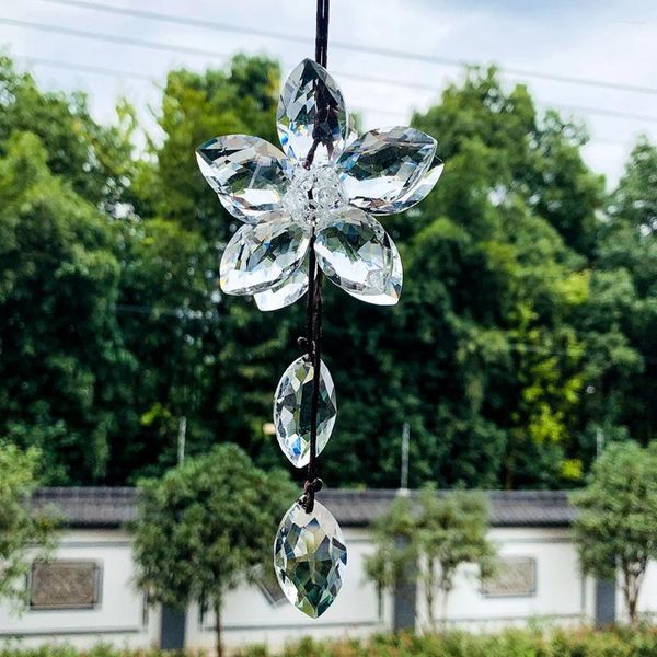 Décorations de jardin Clear Horse Eye Flower Flower Crystal Pendant Pristed Prism Rainbow Streater Shiny Suncatcher Yard de Noël décor