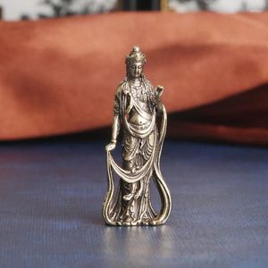 Tuindecoraties Verzamelbare antieke koperen Boeddha Guanyin Bodhisattva Prachtige kleine beelden Huisambachten Ornamenten