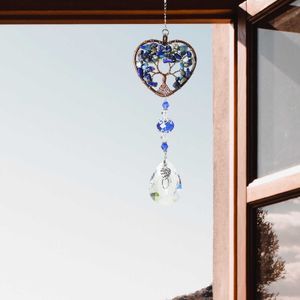 Décorations de jardin Couleurs en forme de coeur Sun Crystal Arbre de vie Maker Gouttes pour fenêtre Charme de la maison