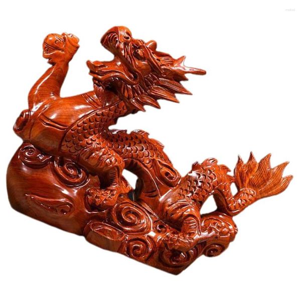 Décorations de jardin artisanat armoire statue de dragon chinois ornement décor petite décoration bureau en bois bureau miniature