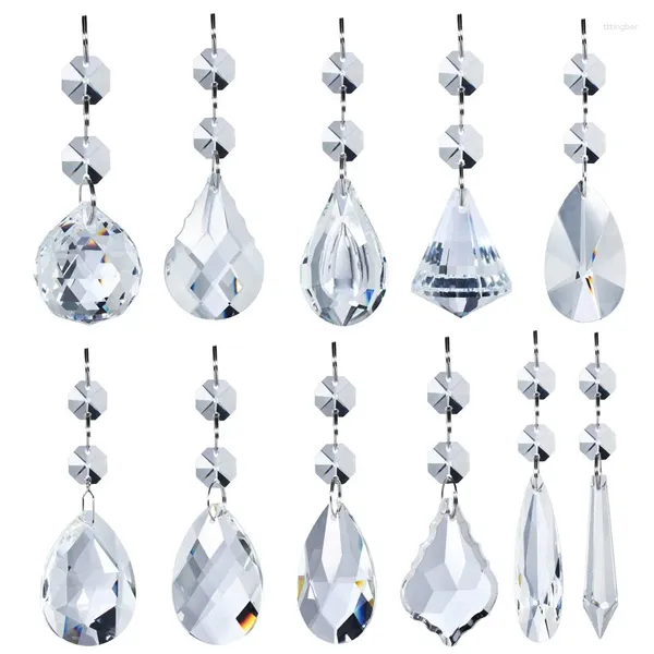 Décorations de jardin Crystal Chandelier Prisms Remplacement Pièces de pendentif Suncatcher Perles de cristaux suspendus pour décoration de mariage