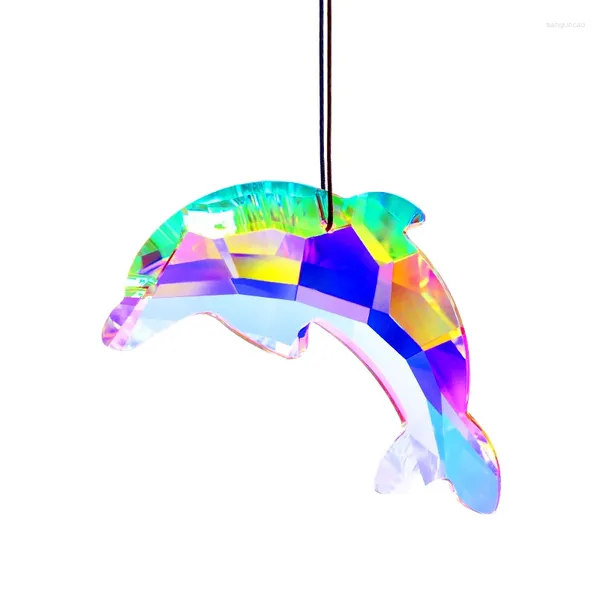 Decoraciones de jardín Cristal Dolfin Prism Pendants Ventana colgante Sol Catcher AB Multicolor Rainbow Maker