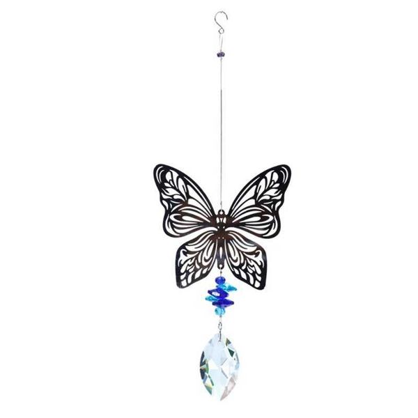 Décorations de jardin en cristal, papillon, colibri, libellule, hibou, arbre suspendu, carillons éoliens pour fenêtre