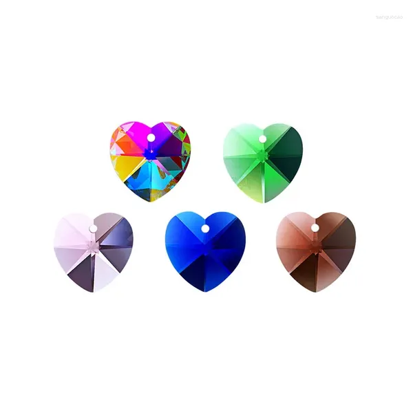 Décorations de jardin Crystal Peach Heart en forme de pendentif Suncatcher Prism suspension Parts de lustre du soleil