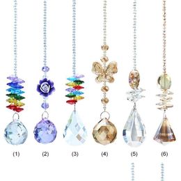 Décorations de jardin pendentif en cristal perles colorées goutte suspendue pour extérieur intérieur fenêtre lustre de mariage bricolage Dr Dhojs
