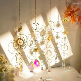 Décorations de jardin Crystal Sun Catcher Star Moon Light Window Pendant décoration Home Hanging Wind Chime Wholesale
