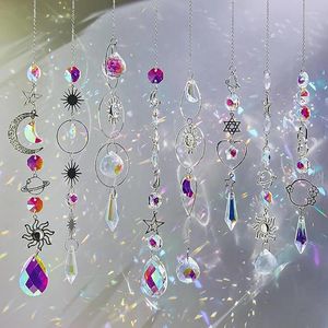 Decoraciones de jardín Cristal Suncatchers para ventanas colgantes Catchers de sol de color interior al aire libre con cadena Rainbow Maker Crystals Prisss
