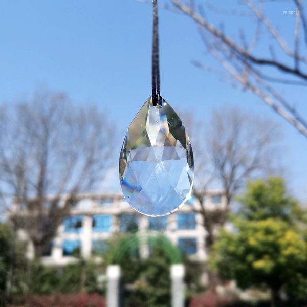 Decoraciones de jardín Gotas de lágrimas de cristal Colgante Colgante Cristales Suncatcher Araña Prisma Lámpara Piezas de cuentas Decoración de la boda del hogar Luz Sol