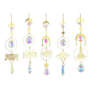 Tuindecoraties Crystal Wind Chimes Butterfly Mot Prisms Metal Light Catcher Windbell ornamenten