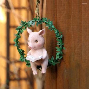 Décorations de jardin Mignon Swing Swing Piggy Pendant Mome Balcon Porche fenêtre arbre artisanat Accessoires