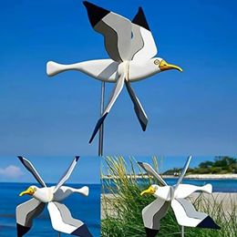 Décorations de jardin Mignon Seagul Whirligig Moulin à vent Ornements Flying Bird Series Moulin à vent Moulins à vent pour décor de jardin Piquets Wind Spinners 231124