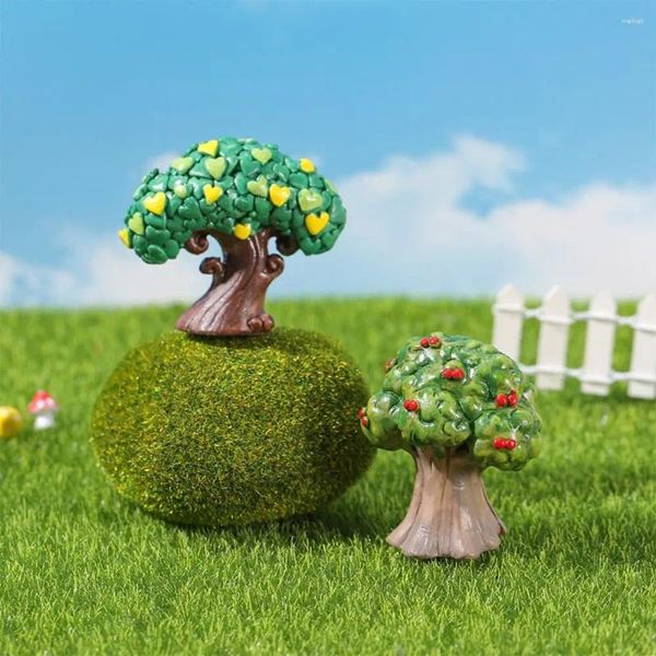 Decoraciones de jardín Figuras de árboles simuladas lindas Decoración de bricolaje Mini estatua Artesanía de resina Huerto de frutas