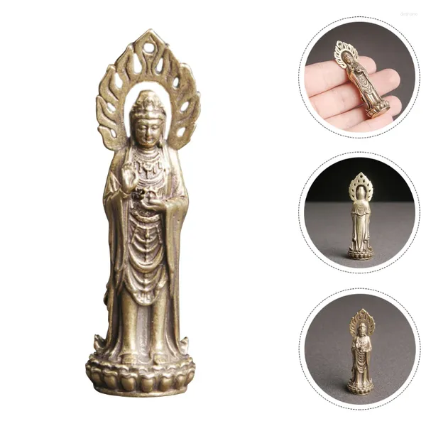 Décorations de jardin Décor Vintage Bouddha Light Avalokitesvara Sculpture Statue de bureau Guan Yin Charms suspendus