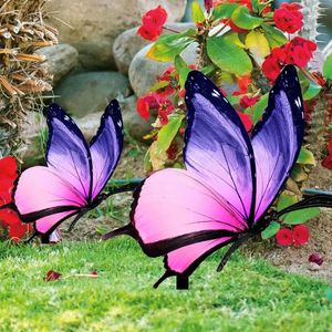 Décorations de jardin Inserts décoratifs papillons décoration Stakes Emblems acryliques plantes artificielles pelouse