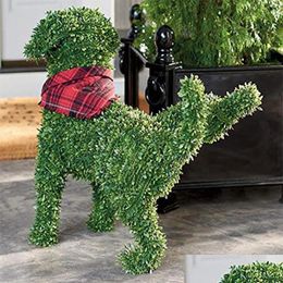 Tuin Decoraties Decoratieve Plassen Hond Topiary Massaal Scptures Standbeeld Zonder Ooit Een Vinger Om Te Snoeien Of Wate Dh9Iz