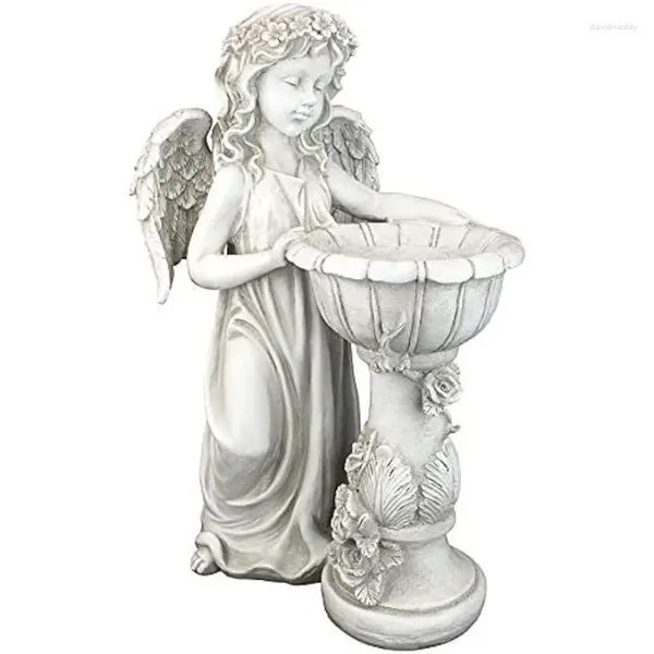 Décorations de jardin Design Toscano Ange Splash d'Angélique au bain d'oiseaux ornements de statue en plein air
