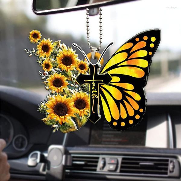 Decoraciones de jardín no se desvanecen colgante de coche accesorios interiores portátiles elegantes llavero de estilo personalizado creativo Universal