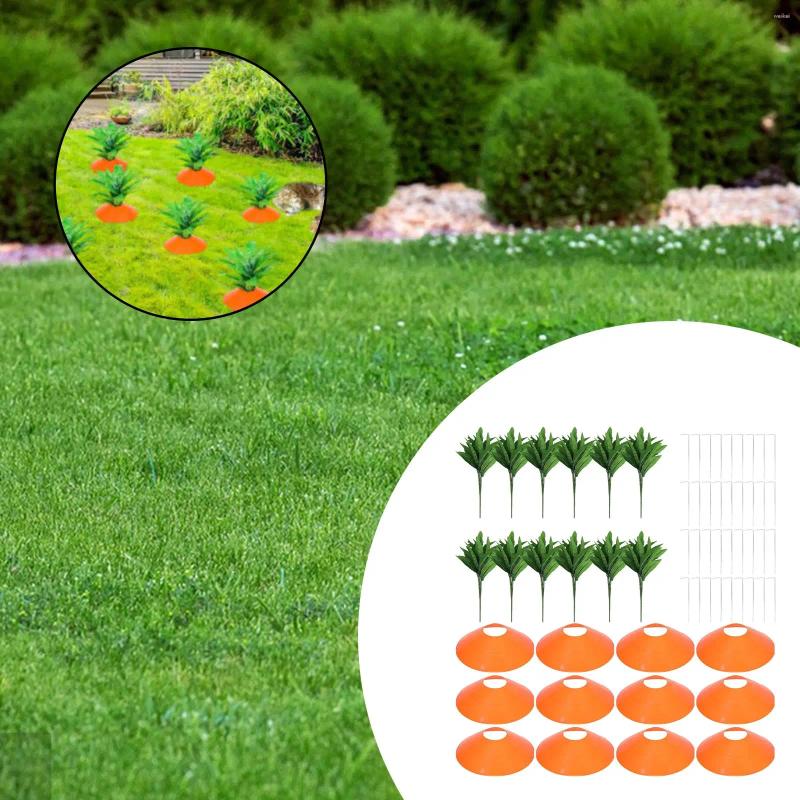 Garden Decorations Easter Carrot Stakes Home Lawn Art Ornament Yard Sign Dekorativ för trottoarfestival inomhus entré växtpanna