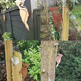 Décorations de jardin élégant oiseau Rusty Metal Silhouette PAEY DESIGN DÉCOR DÉCORS PIED PILATED Treed Yard Decora R6O3