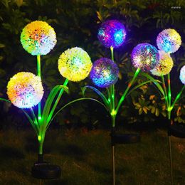 Décorations de jardin Simulation LED personnalisée Simulation Green Onion Ball Poule Solar Dandelion Président en plein air Light Decorative