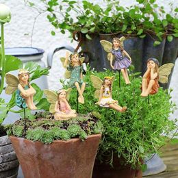 Decorações de jardim Fada 6 peças Estatuetas de fadas em miniatura Acessórios para decoração ao ar livre 230621