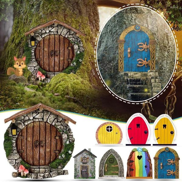 Décorations De Jardin Porte De Fée Adorables Miniatures Mini Portes En Bois Accessoires Miniatures