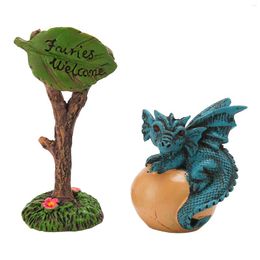 Décorations de jardin Fée Dragon Résine imperméable Couleurs vives Détails riches Mini figurine avec guide pour la décoration DIY