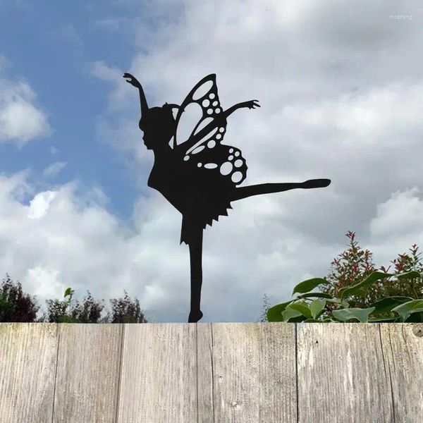 Décorations de jardin Fée Métal Signes Fées en plein air Silhouette Statue Elf Gnome Décoration Artisanat