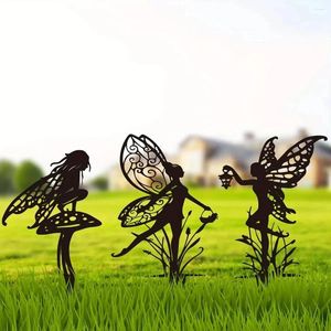 DÉCORATIONS DE GRANDE FAIRY STATUES PAET Pretty Elf Silhouette Metal Outdoor Yard Art for Your Patio Lawn Decor Perfect Party