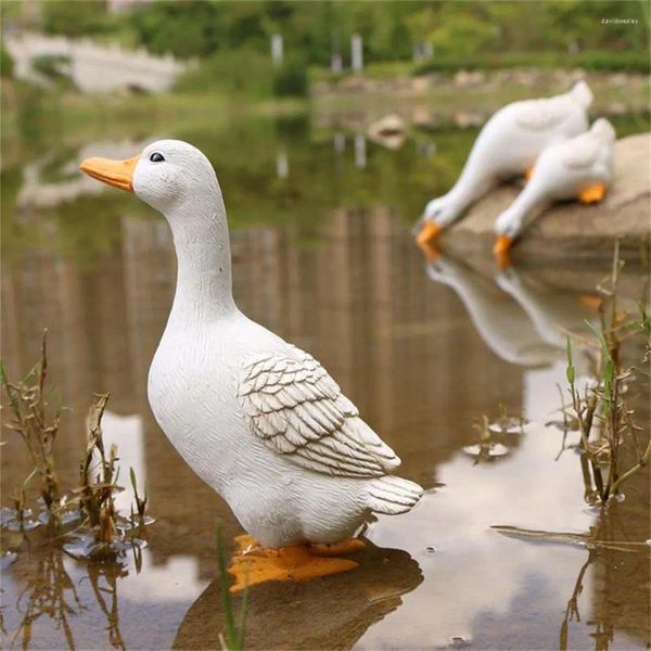 Décorations de jardin Mode Artificielle Eau potable Statue de canard Modèle d'artisanat d'art durable pour cadeaux