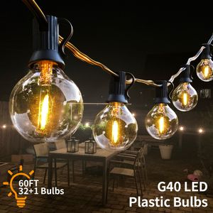 Décorations de jardin Festoon LED Globe Fée Guirlande Lumineuse G40 Guirlande Extérieure Lumières Pour La Fête De Noël Lampe Décorative Rue Patio Retour 221115