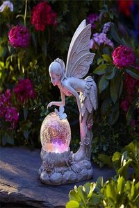 Tuindecoraties Figurines Angel Statue Outdoor Decor Zonne -Awared Resin Sculptur Creative Sculpture Decoration Redemption2171516