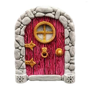 Tuindecoraties Figurines Gnome Outdoor Yard Art Miniatuur Fairy Door Geschenk houten voor bomen Beelden Lawn Ornament Decor Crafts